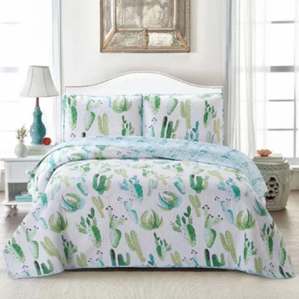 Cactus Reversible Twin Quilt & Pillow Sham